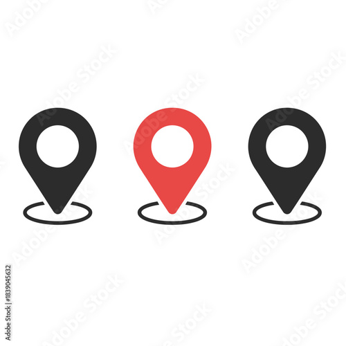 Location Pin Set - Navigation and Map Markers