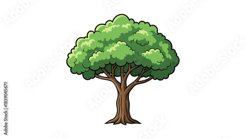 Illustration of a leafy green tree representing nature and environmental beauty
