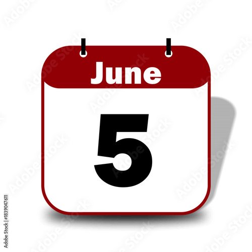5 June Calendar Date