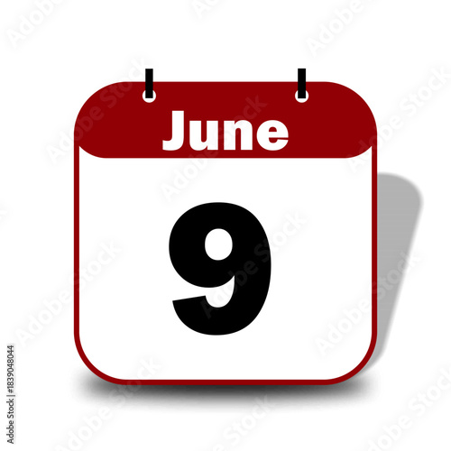 9 June Calendar Date