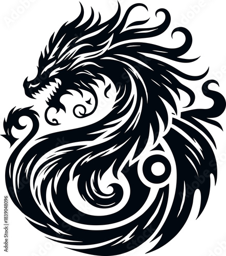 Wallpaper Mural Mystical Dragon Silhouette for Fantasy Design Torontodigital.ca