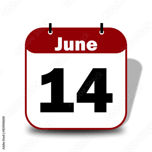 14 June Calendar Date
