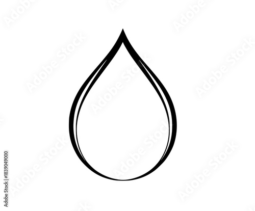 Tears Solitude: Symbolic Black White Tear Drop | Clean, isolated vector art for creative projects.