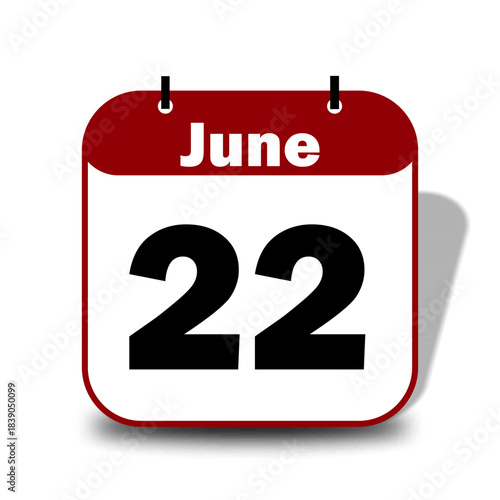 22 June Calendar Date