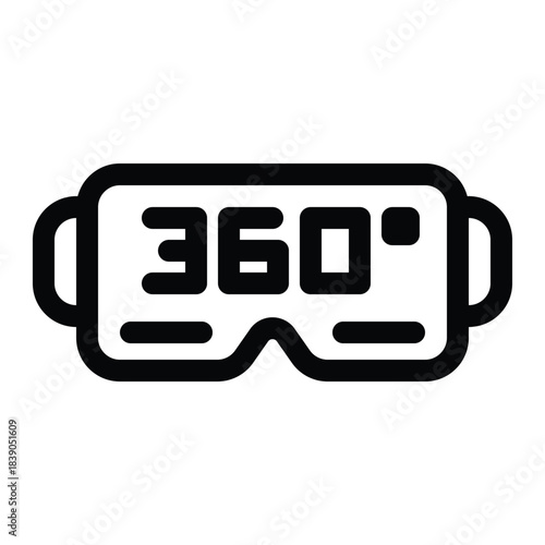 Outline VR goggles icon for virtual reality, headset, and immersive experience