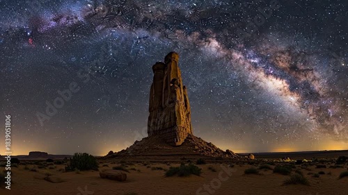 Monument Valley Milky Way Night Sky Landscape.