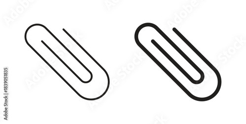 Paperclip icon in simple flat trend modern graphic design abstract logotype element