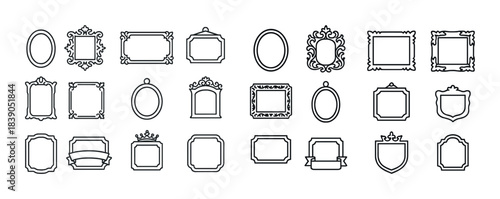 Elegant vintage frames collection in various shapes and styles