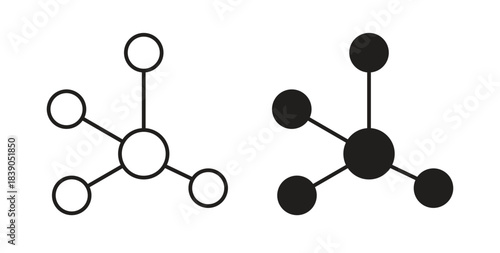 Particle icon in simple flat trend modern graphic design abstract logotype element