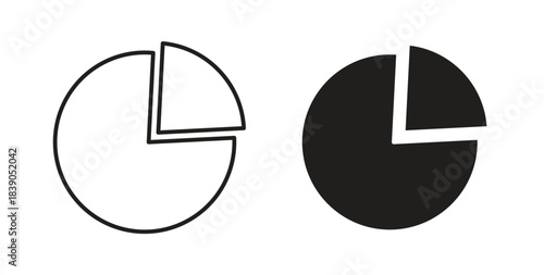 Pie chart icon in simple flat trend modern graphic design abstract logotype element