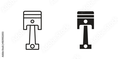 Piston icon in simple flat trend modern graphic design abstract logotype element