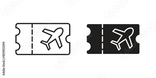 Plane Ticket icon in simple flat trend modern graphic design abstract logotype element