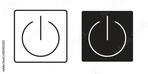 Power button icon in simple flat trend modern graphic design abstract logotype element
