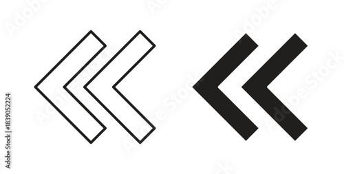 Previous arrow icon in simple flat trend modern graphic design abstract logotype element