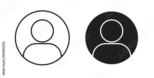 Profile icon in simple flat trend modern graphic design abstract logotype element