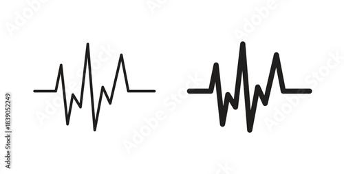 Pulse icon in simple flat trend modern graphic design abstract logotype element