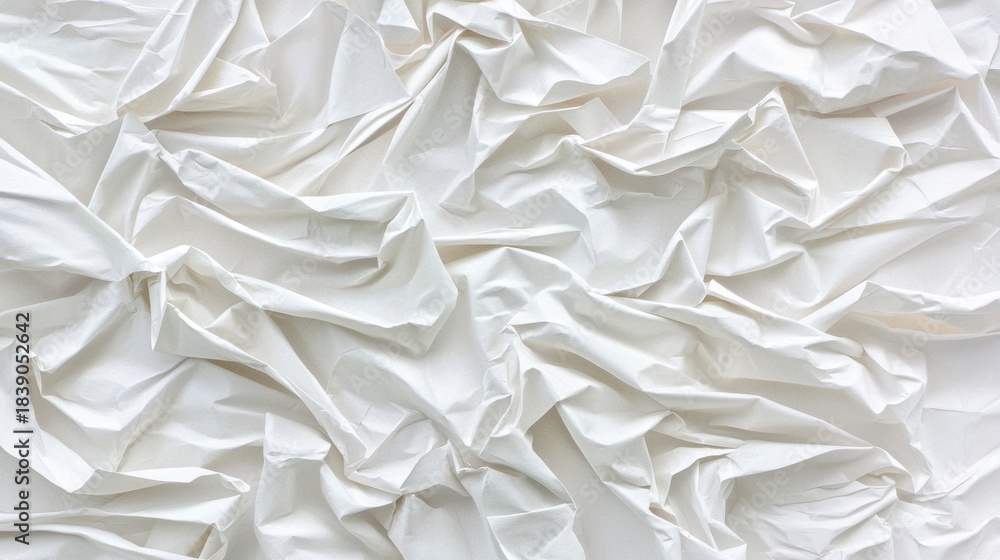 Obraz premium A white paper with wrinkles.