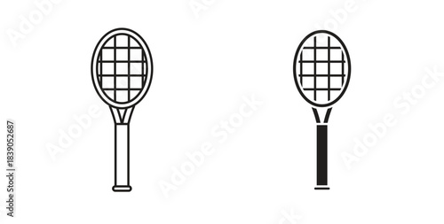 Racket icon in simple flat trend modern graphic design abstract logotype element