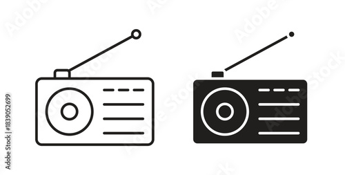 Radio icon in simple flat trend modern graphic design abstract logotype element