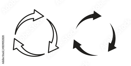 Reuse icon in simple flat trend modern graphic design abstract logotype element