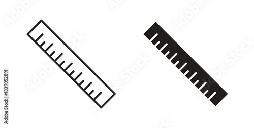 Ruler icon in simple flat trend modern graphic design abstract logotype element