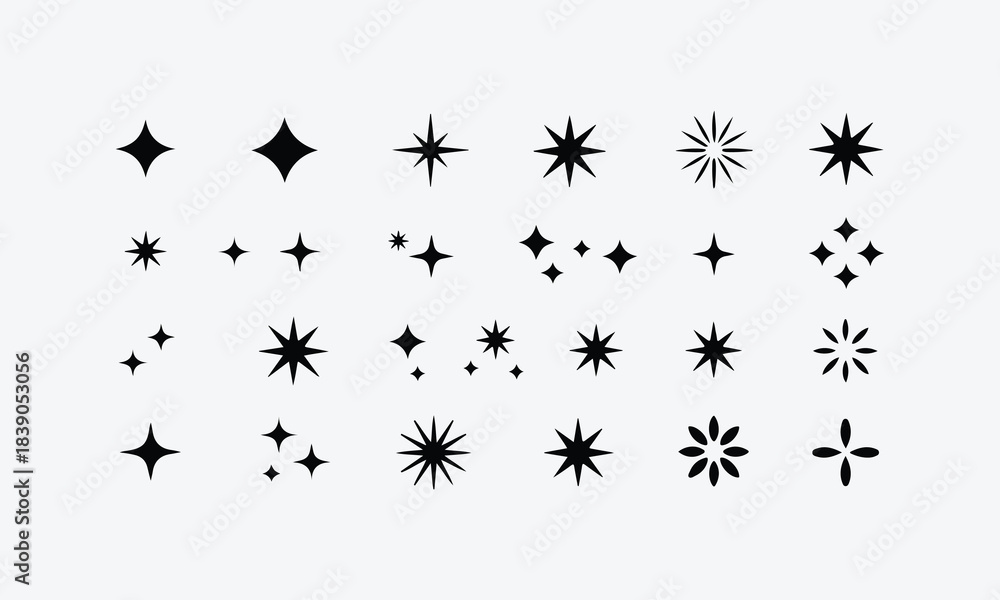Fototapeta premium Set of black and white spider silhouettes icons vector design