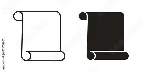 Scroll icon in simple flat trend modern graphic design abstract logotype element