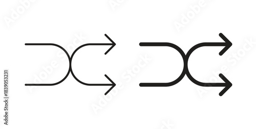Shuffle icon in simple flat trend modern graphic design abstract logotype element