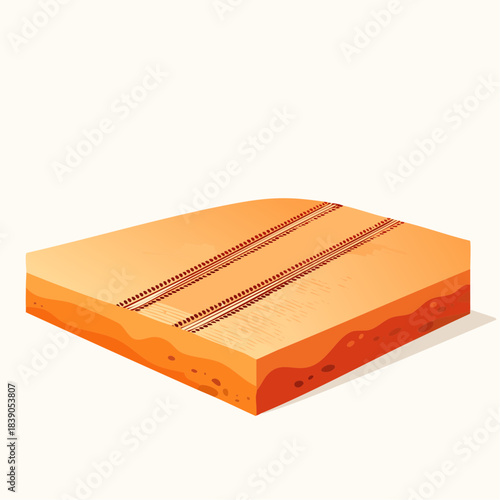 Illustration of a cross-section of the Earth's crust showing geological layers and fault lines