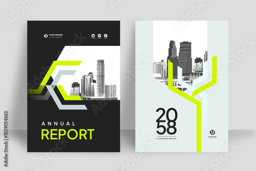 Business Report Cover Template – Yellow Geometric Layout (A4)