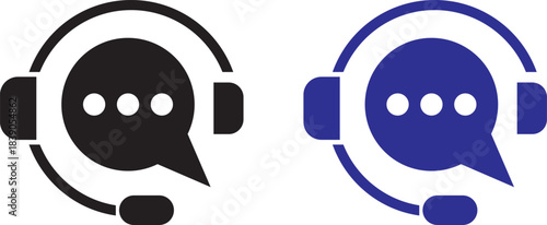 customer support ai icon set. support and communication concept.  chat headphone sign. Customer Support and Communication. Ideal for virtual help tools.  Ideal for virtual help tools. Virtual help cha