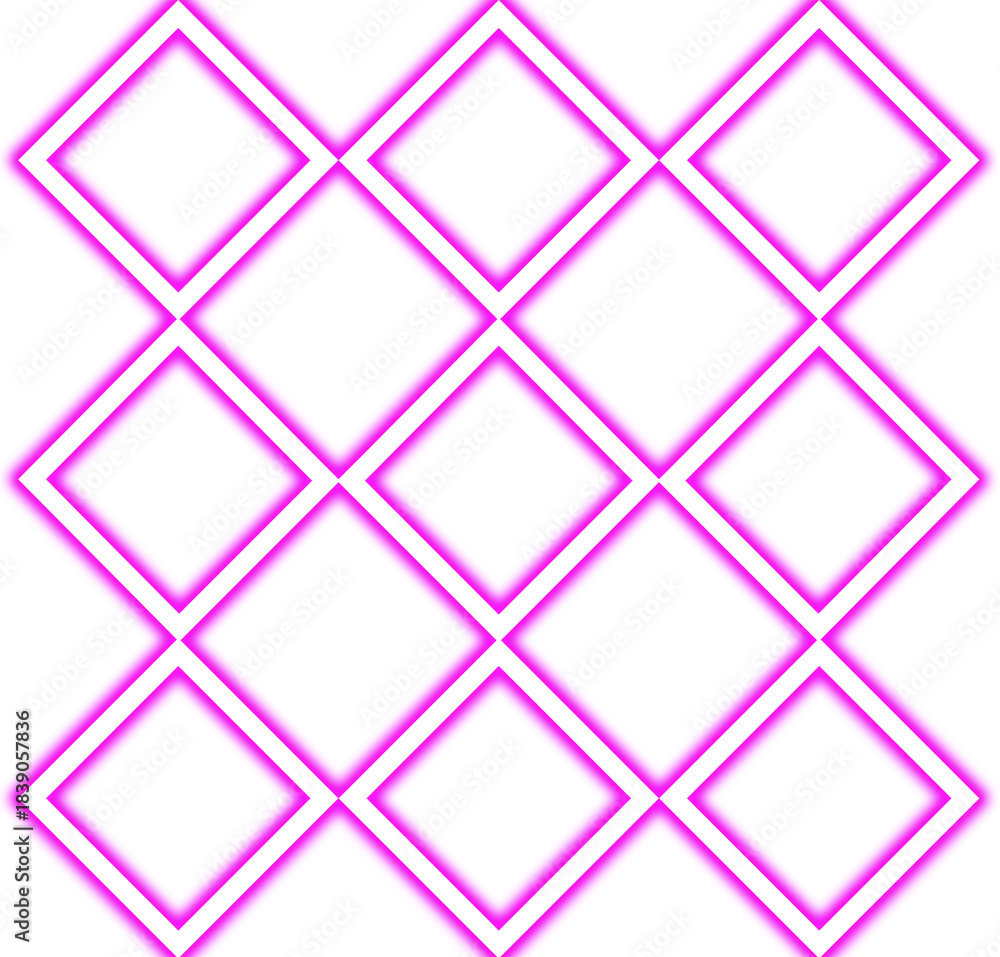 Obraz premium Seamless repeating geometric pattern of bright magenta and white interlocking diamond shapes on transparent background
