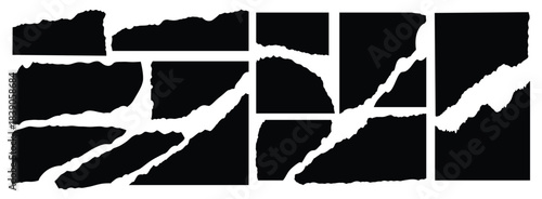  Transparent PNG available Jagged rectangle. Set of Paper torn, jagged edge rectangle shape.