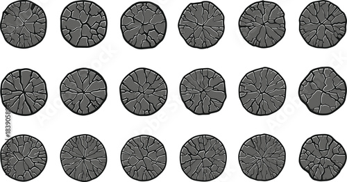 stone, texture, cracked, rock, surface, geology, pattern, cracked texture, ground, earth, broken, background, icon, circle, vector