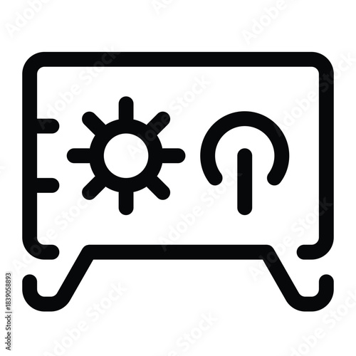 Outline safe box icon for secure lock, vault, and storage.