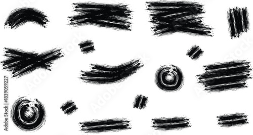 Big set of grunge stains. Design elements for poster, banner, card.  Round grunge design elements. Isolated vector set  . 