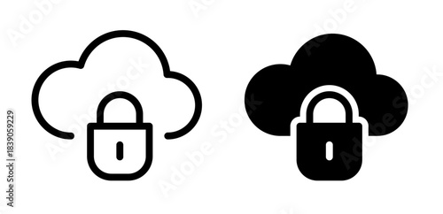 Cloud computing and privacy icon