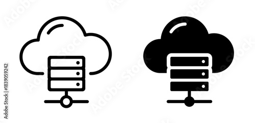 Cloud computing and server icon