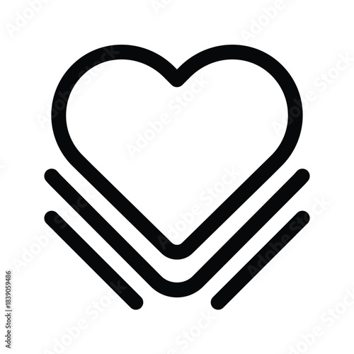 Outline wishlist icon for favorite products and shopping list items.