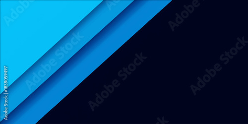 A concept vector illustration of blue abstract lines forming a pattern on a blank 3D sheet or business card template