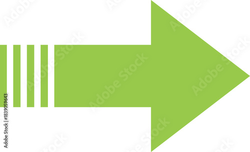 Segmented lime arrow icon with motion feel