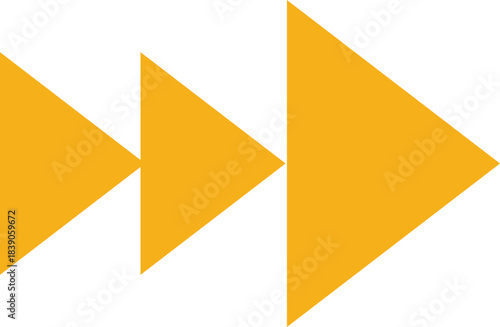 Triple yellow fast forward arrow icon