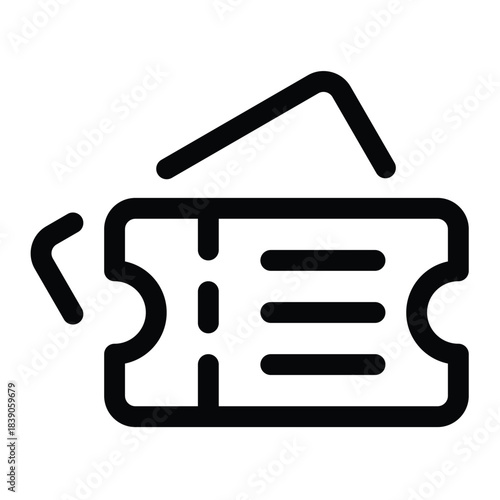 Outline voucher icon for coupon, promo, discount, and redeem offer.
