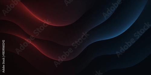 Black and white abstract background with a flowing soft satin texture and a subtle red motion curve design