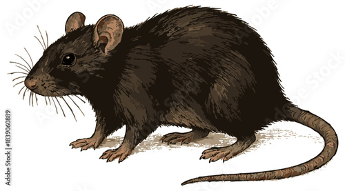 Rattus rattus illustration art