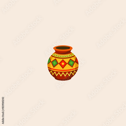 African pot icon flat vector design.