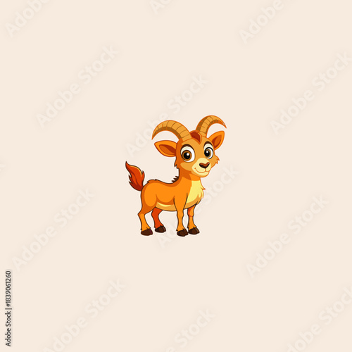 Baby ibex icon flat vector design.