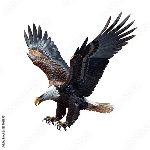 Chrome-Winged AI Eagle Concept