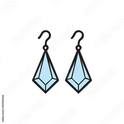 Elegant colored premium earrings with diamonds icon