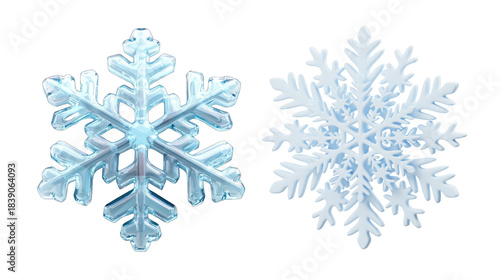 Winter 3D Snowflakes – Crystal Ice and Soft Frost Design